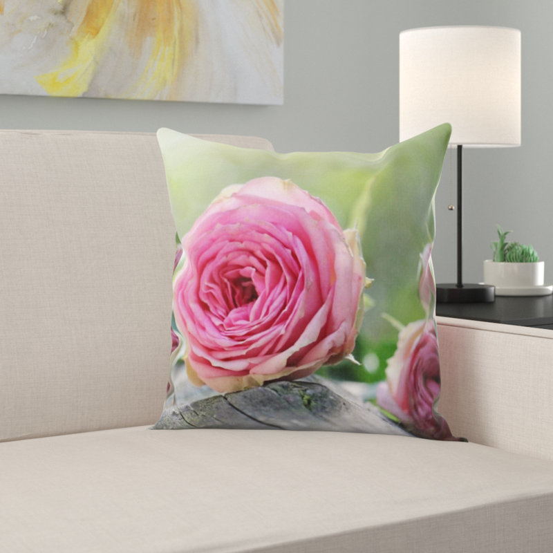 Housse et insert de coussin carré rose