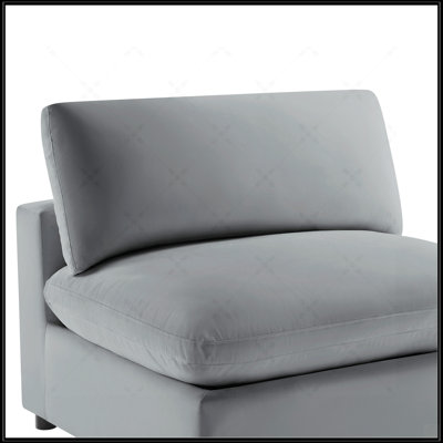 Fauteuil de chambre sans accoudoirs Caylie - gris anthracite, confort moderne avec tissu durable et coussins moelleux pour des espaces de vie élégants