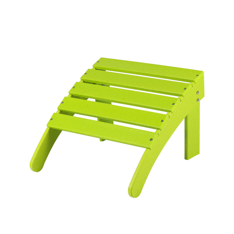 High-Density Polyethylene (HDPE) Outdoor Ottoman, Lime Green