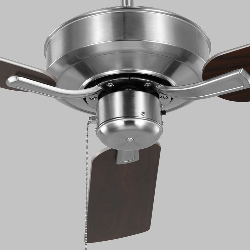 Ventilateur de plafond 48 po , Argent / noyer d'Amérique, Acier brossé