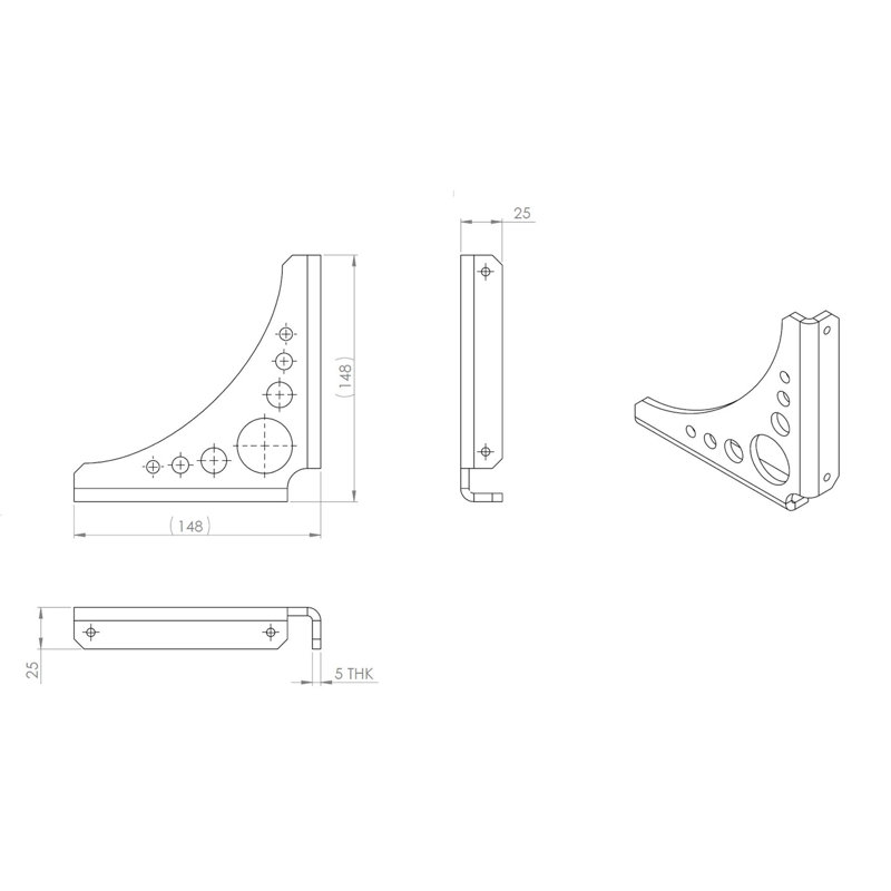 Clear Shelf Brackets, Wall Mount L Brackets, Clear, Acrylic, Perspex (v6)
