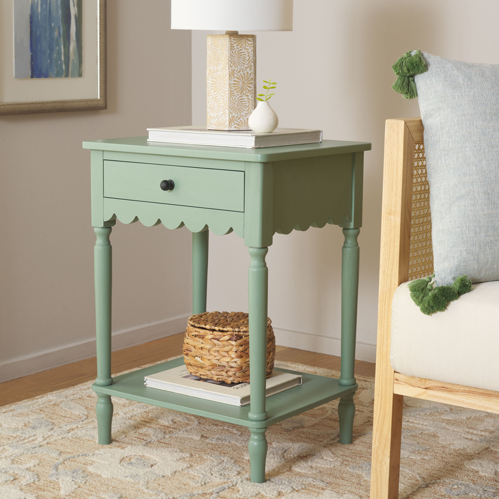 Branden 19" End Table, Sage Green