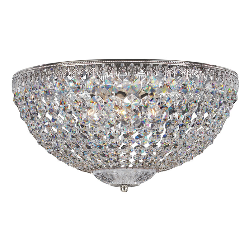 Petit 5 - Light Flush Mount, Polished Silver, Heritage Crystal