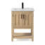 Ensemble de meuble-lavabo simple autoportant 24 po avec plateau en céramique Larangera-358700045
