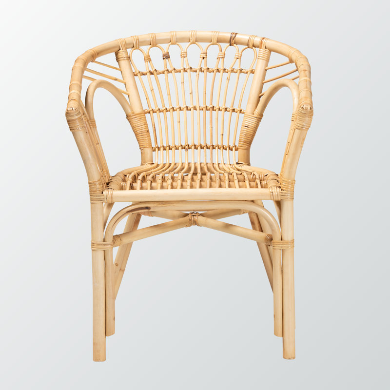 Zivah Bohemian Rattan Dining Chair in Natural Brown, 28.91'' H X 23.45'' W X 23.83'' D