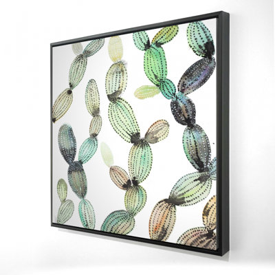 Motif de cactus - Toile encadrée botanique florale pour la décoration intérieure