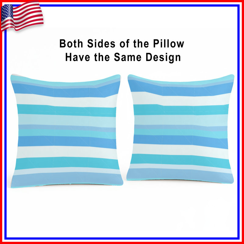 Stripes Throw Pillow, Pattern Double Sided Pillows, 16 x 16 inches