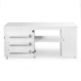 Table de couture pliable avec plateforme de machine à coudre et roulettes de 62,5 po x 20 po