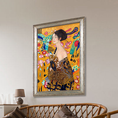 «Signora con Ventaglio» par Gustav Klimt, reproduction d'art sur toile