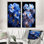 Ensemble de 2 décorations murales Midnight Indigo Pansy Wonders - Pansies