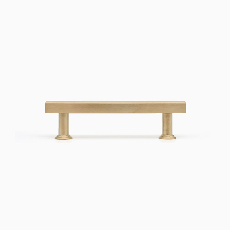 Poignée barre / poignée deux tons Mod, 3 3/4", Laiton satiné non laqué