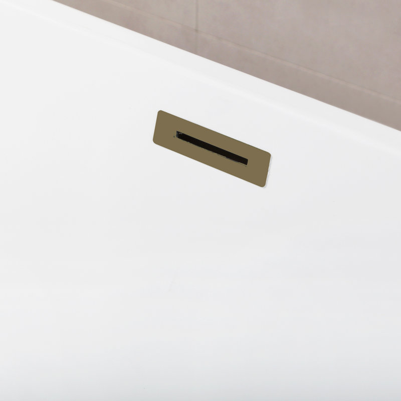 Kingston Brass Aqua Eden 71-Inch Acrylic Oval Rectangular Double Ended Pedestal Tub with Drain (No Faucet Drillings)