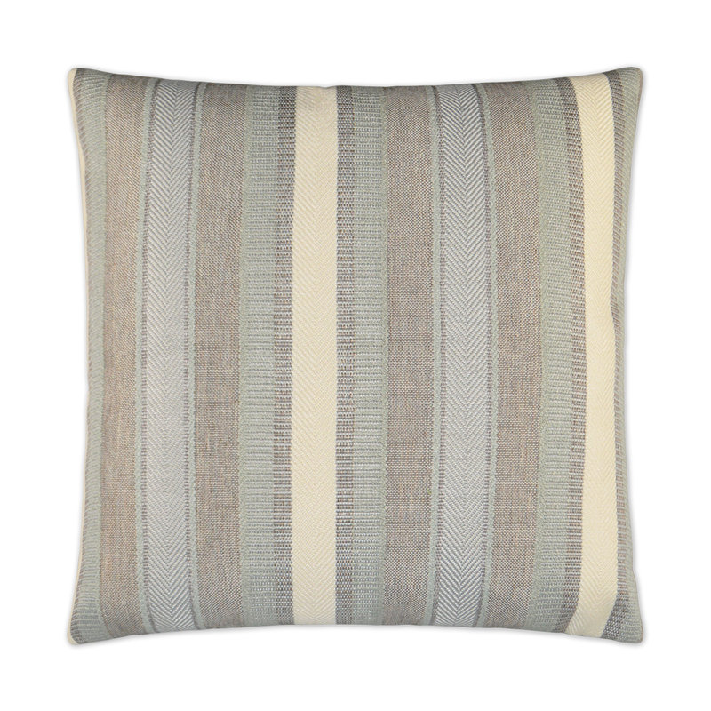 Habitat Striped Reversible Throw Pillow, Glacier, Square 20"
