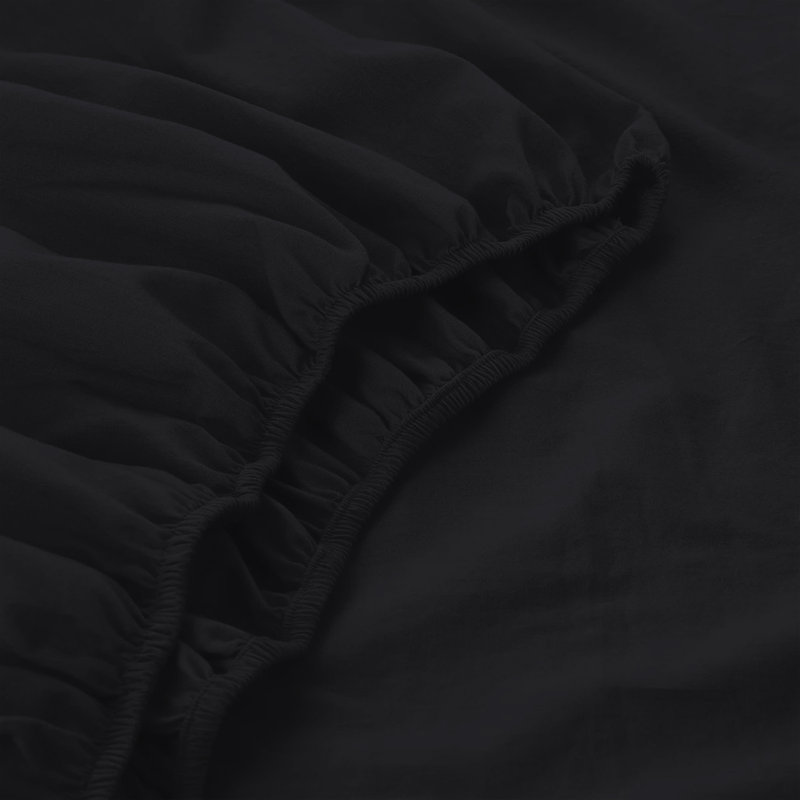 200 Thread Count Microfiber Deep Fitted Bed Sheet – 25cm Pocket, Single (3'), Black