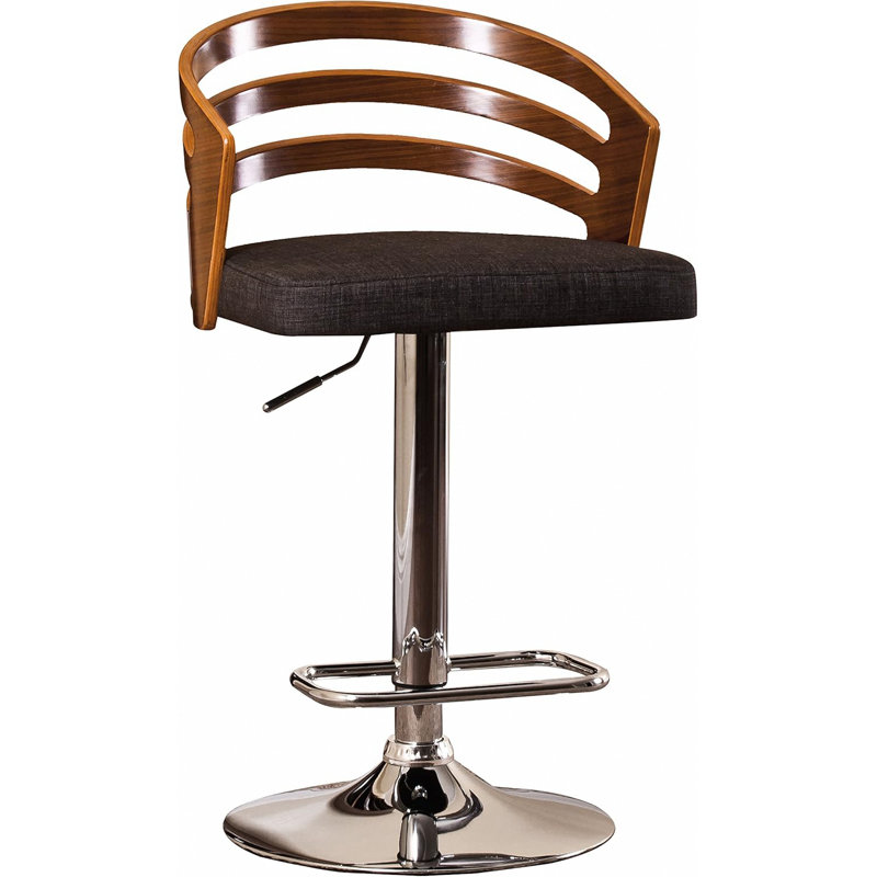 Tabouret de bar pivotant à dossier moderne en bois avec coussin
