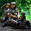 Dog Golden Retriever Bronze Garden Statue