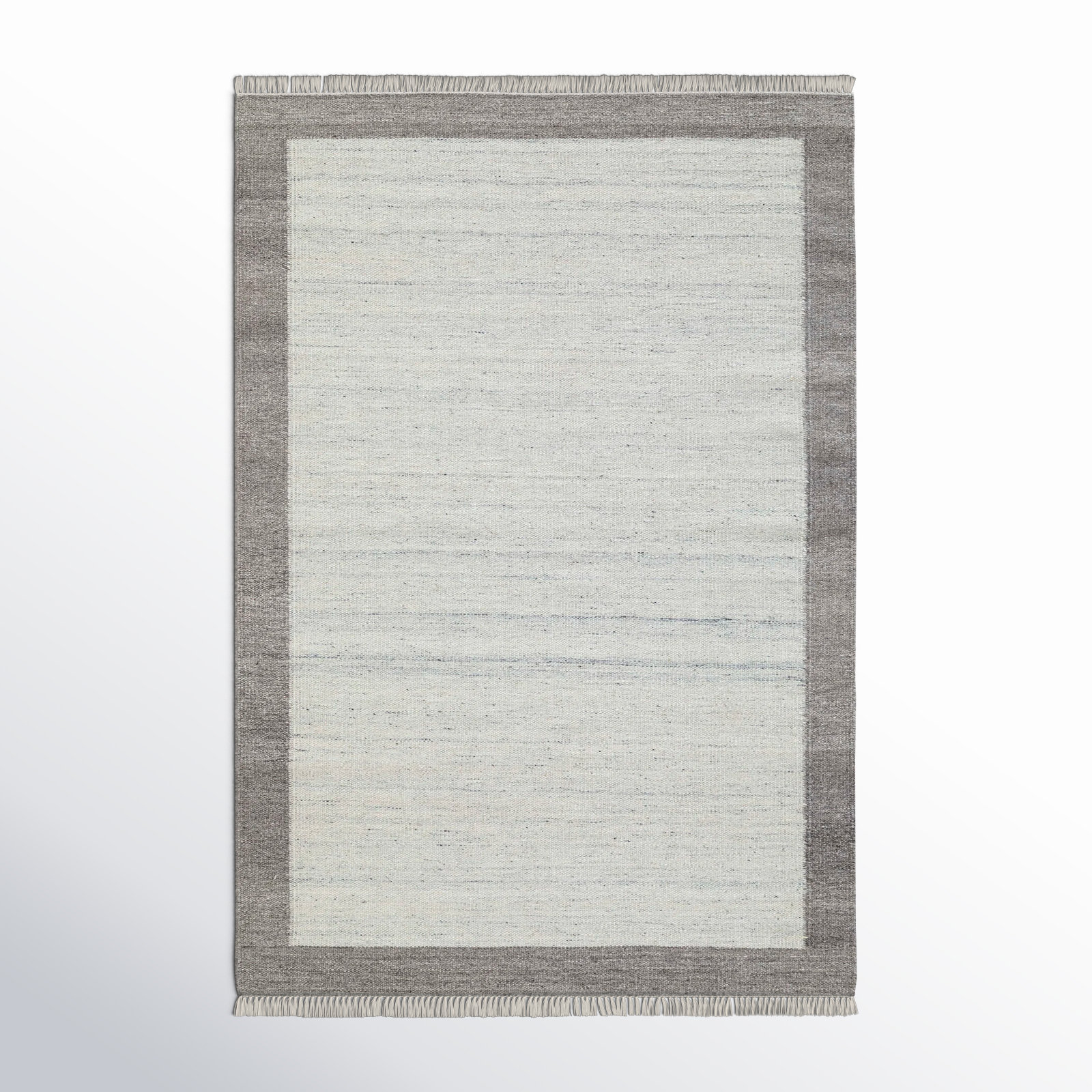 Kaylee Gray Ivory Hand-Tufted Wool Rug, Rectangle 6' x 9'