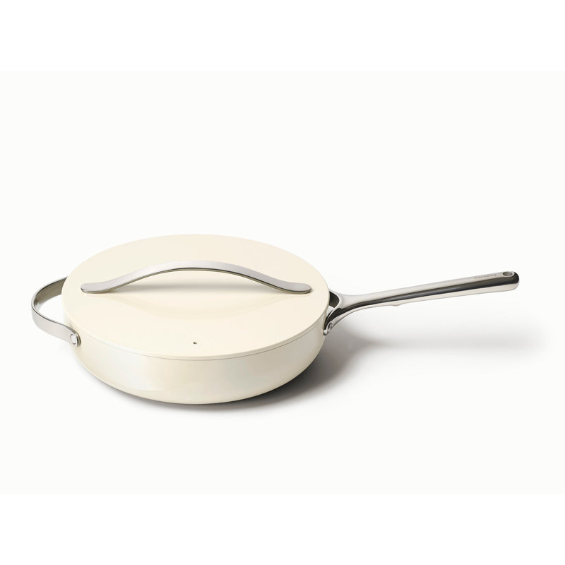 Caraway Poêle à sauter en céramique 4,5 pte avec couvercle, Crème, crème