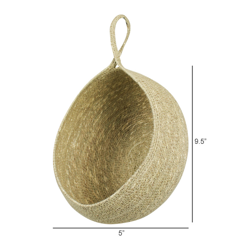 Hanging Basket, Seagrass  4” Handle