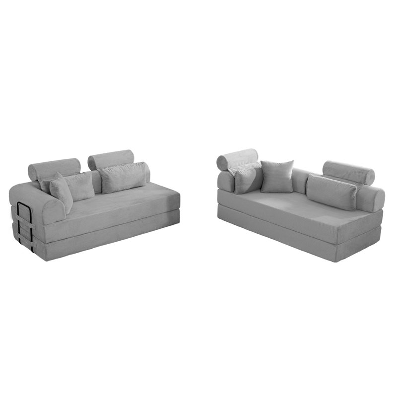 Canapé modulaire en L, Gris clair