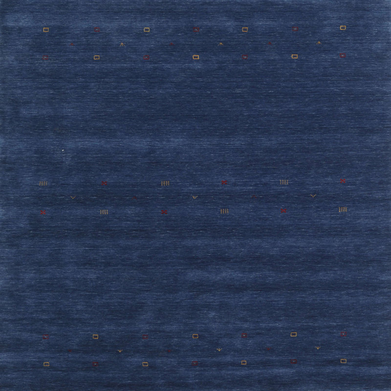 Tapis bleu contemporain Carnforth, Carré 3 pi