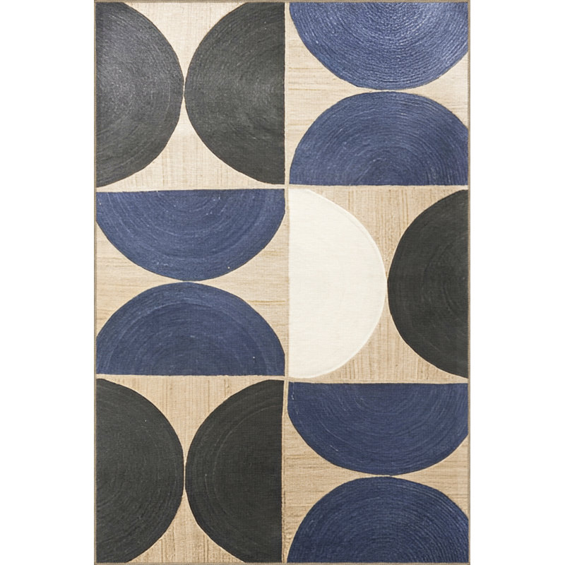 Kess Performance Washable Geometric Indoor / Outdoor Rug, Rectangle 5' x 6'7"
