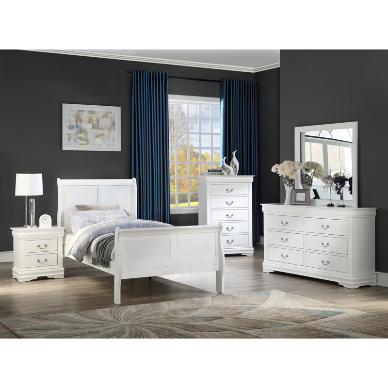 Ensemble de chambre à coucher Julianis, Simple, Blanc