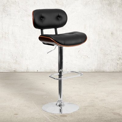 Wooler Swivel Upholstered Adjustable Height Counter Stool with Metal Frame