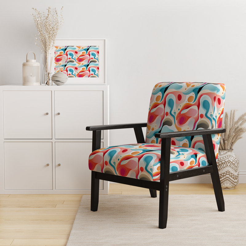 Chaise rembourrée multicolore à accents modernes et contemporains