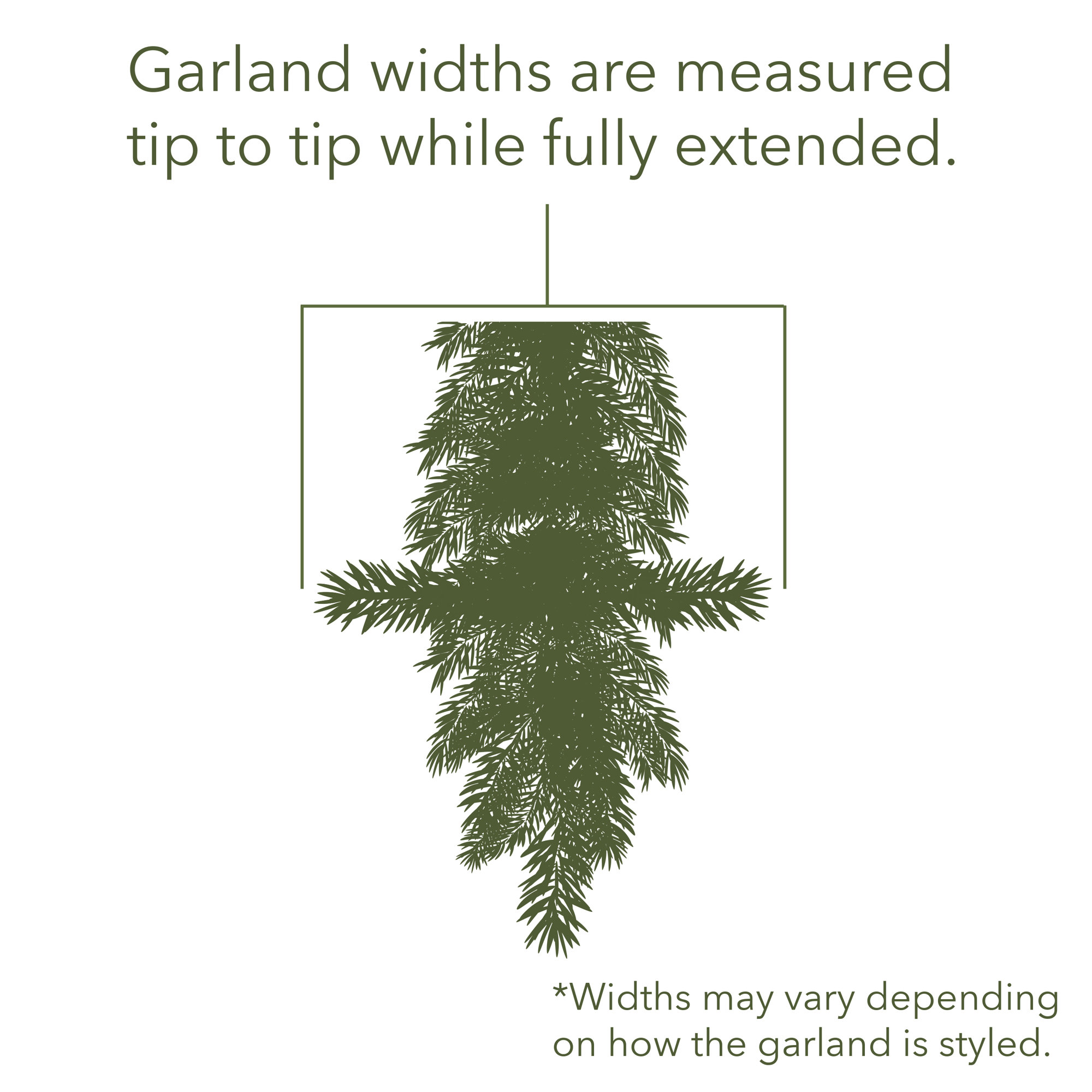 Peabody Artificial Fir Garland, 50L x 16"