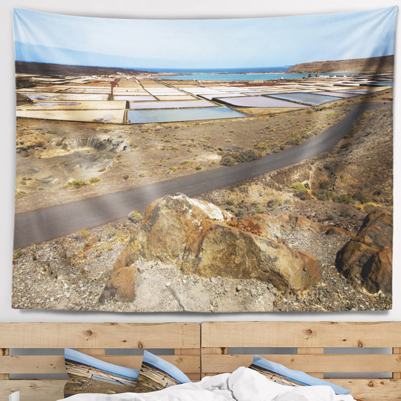 Tapisserie de bord de mer à Lanzarote, Espagne, H 78 po x l 92 po