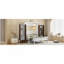 Lit escamotable double pleine grandeur avec placard, tiroirs et table, blanc-1718553870