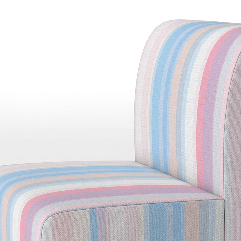 Fauteuil de chambre en velours bleu et blanc