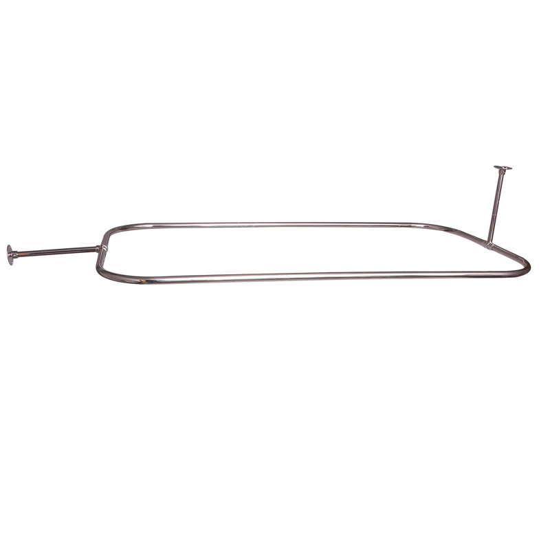 48'' D-Shaped Shower Curtain Rod, Polished Nickel