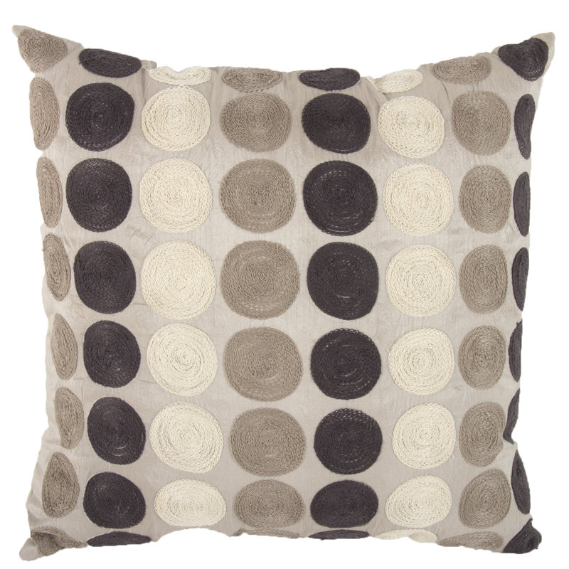 Coussin brodé, Taupe