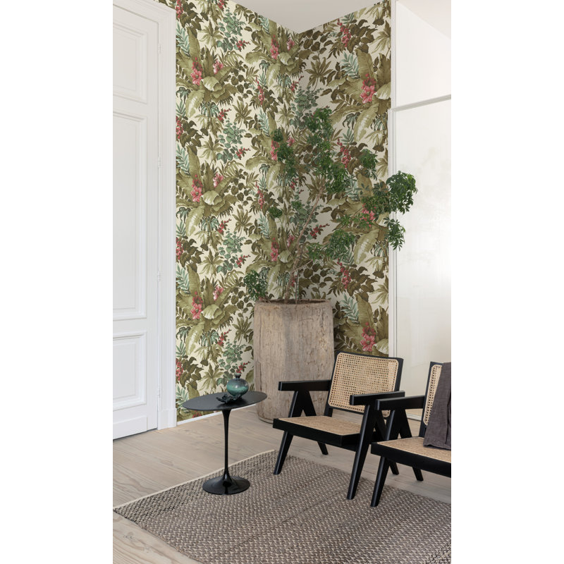 Papier peint botanique Asperia, Beige