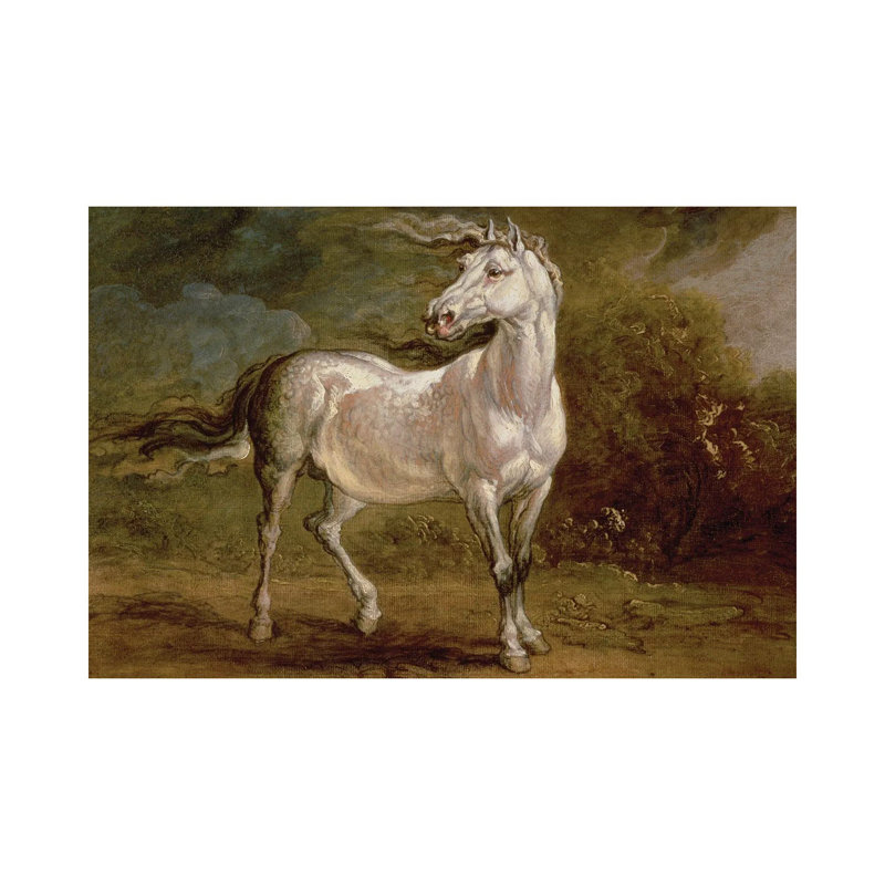 A Grey Charger In A Landscape by James Ward - Wrapped Canvas Painting