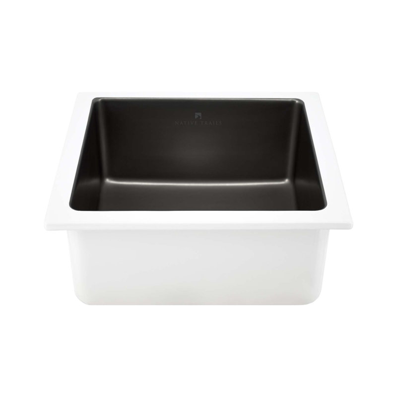 Reveler 15.75" Square Undermount Fireclay Bar Sink, Gunmetal