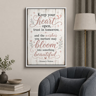 «Keep Your Heart Open», inspiration, impression sur toile, impression sur toile encadrée
