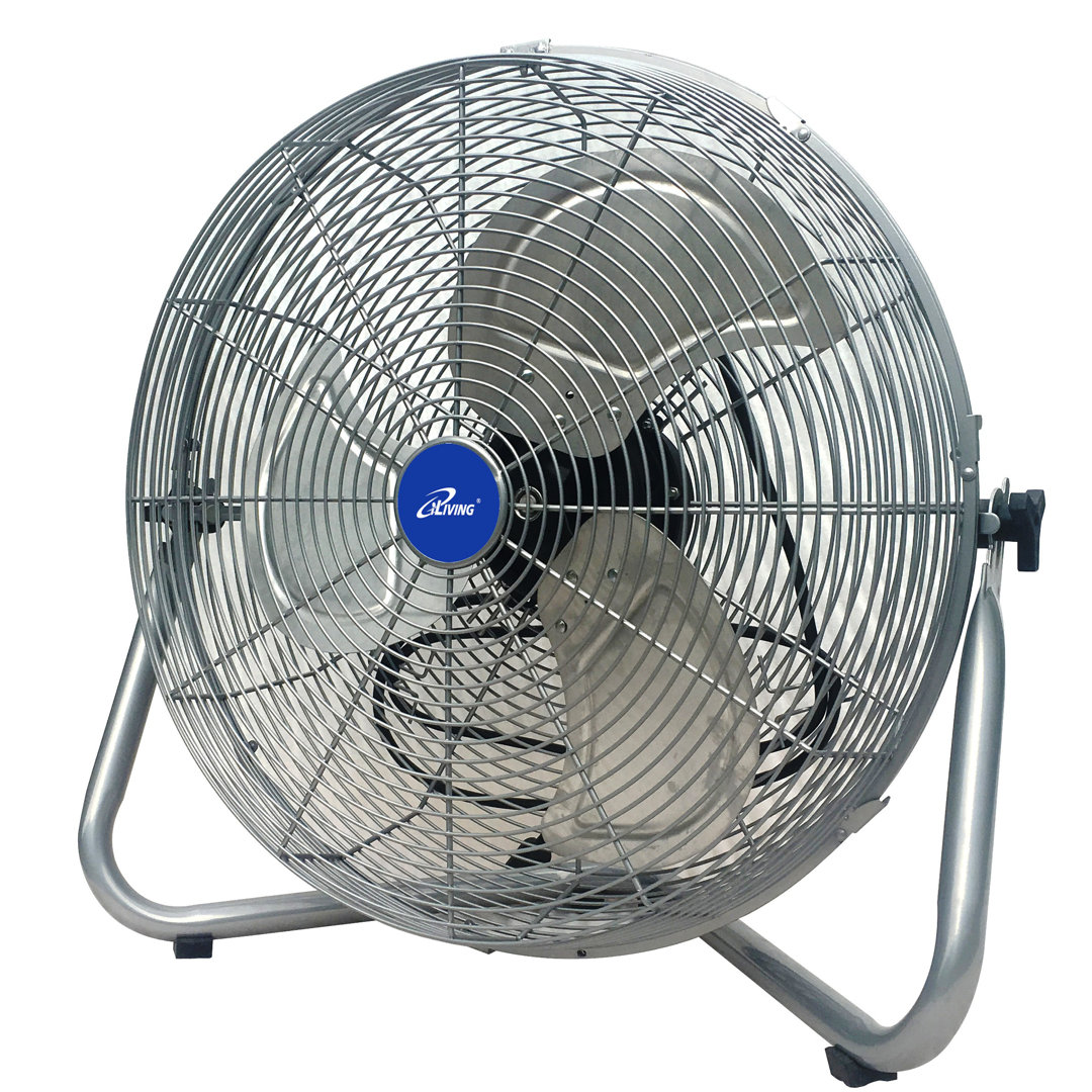 iLIVING ILG8F21 20 Inch 7500 CFM Turbo High Velocity Floor Fan, 3-Speed Heavy Duty Metal Fan for Office, Commercial, Workstation, Greenhouse, Garage, Warehouse, Shop Attic Use, Silver, UL Listed iLIVING