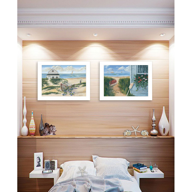 Ensemble de deux châteaux de sable et empreintes de pas, art mural