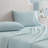 Martha Stewart Small Gingham Cotton Percale Blue Sheet Set-115629654-115629662