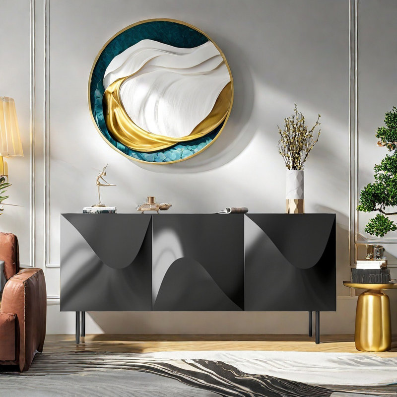 Buffet italien de style minimaliste, Noir