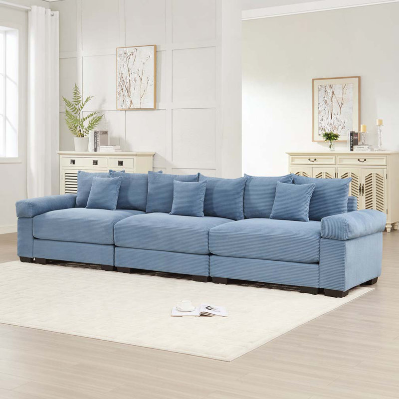 Canapé modulaire surdimensionné Cloud, H 34,2 po x l 129,9 po x P 33,8 po, 3, Bleu