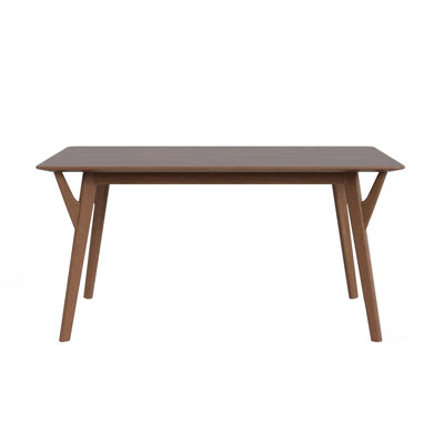 Rectangular Wooden Dining Table With Angled Legs In Walnut