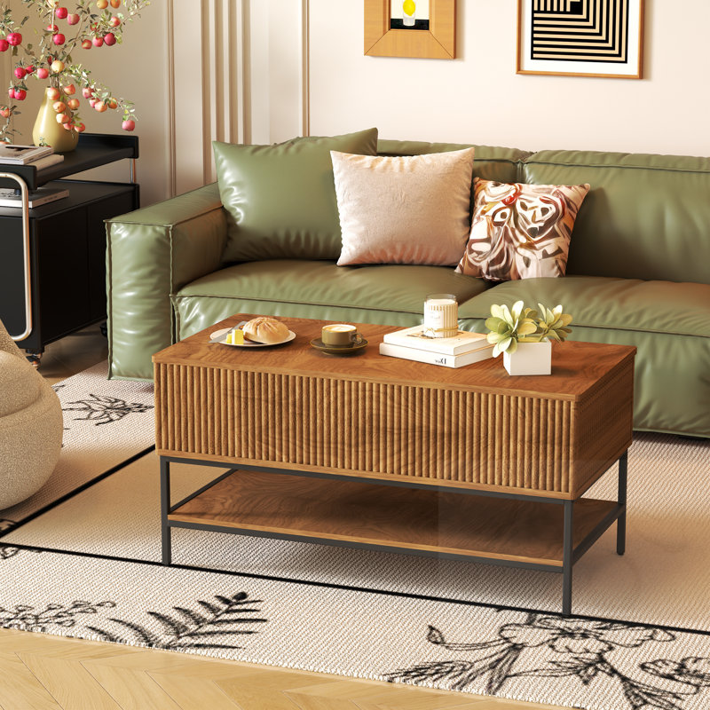 Lift Top Rectangle Coffee Table With Storage