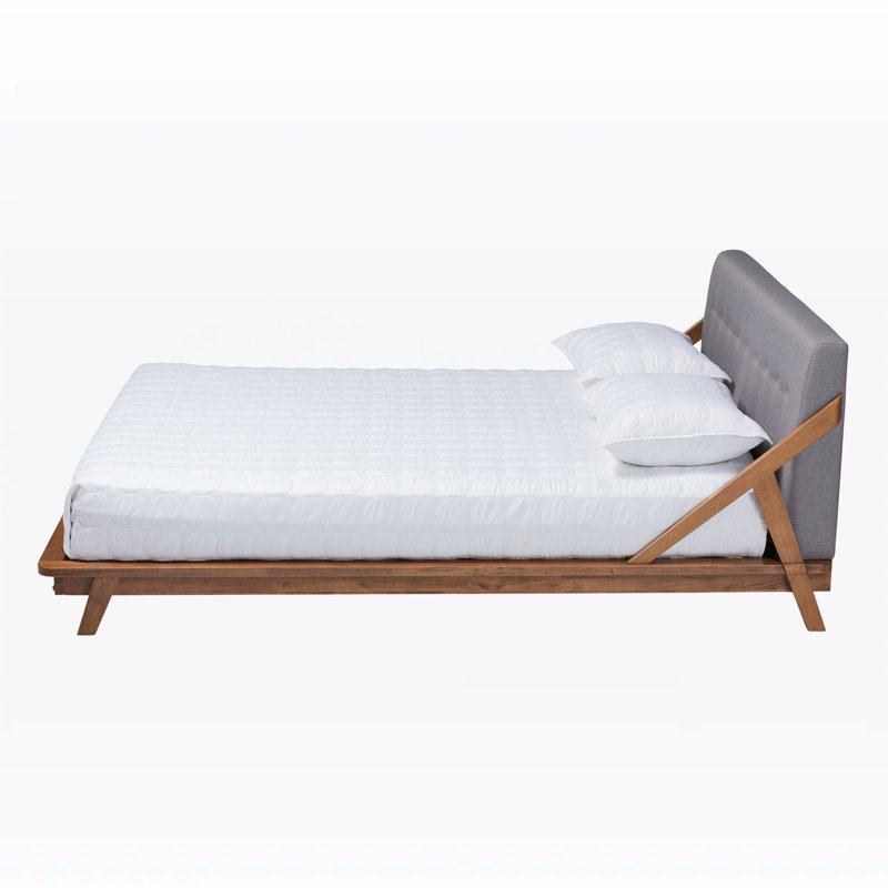 Boaz Upholstered Polyester Blend, Full Platform Bed, Gray 33.7'' H X 58.3'' W X 82.3'' L, Gray, Full