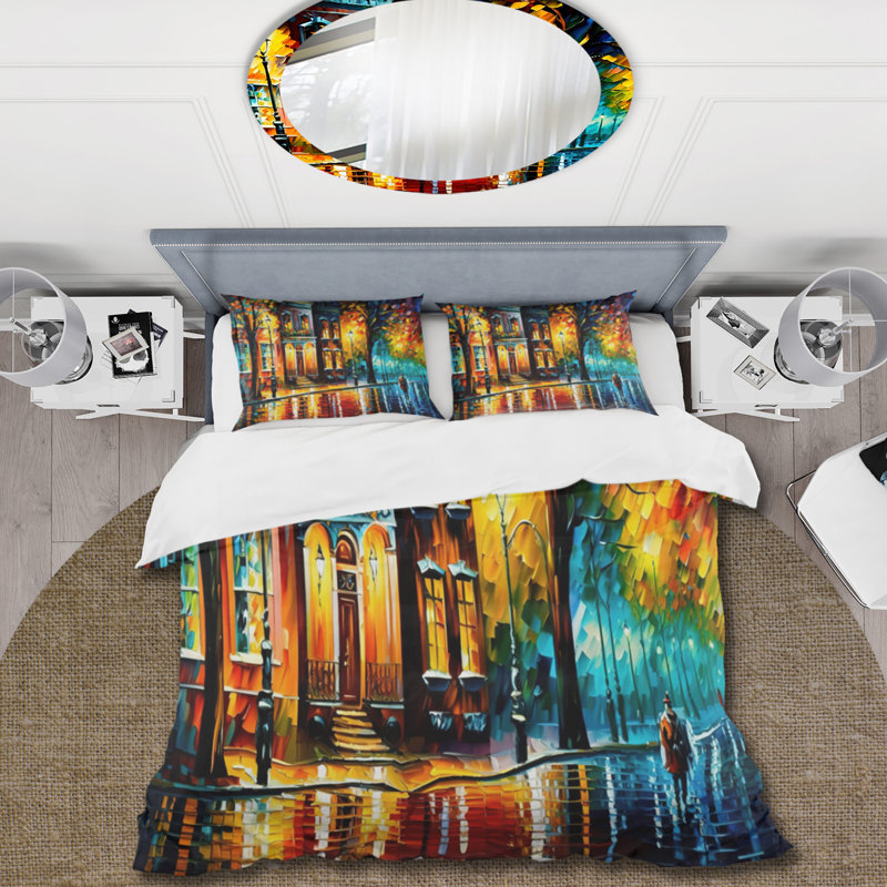 Ensemble de housse de couette colorée Montreal City III - Polyester en microfibre