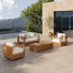 4-Piece Solid Teak Wood Patio Conversation Set