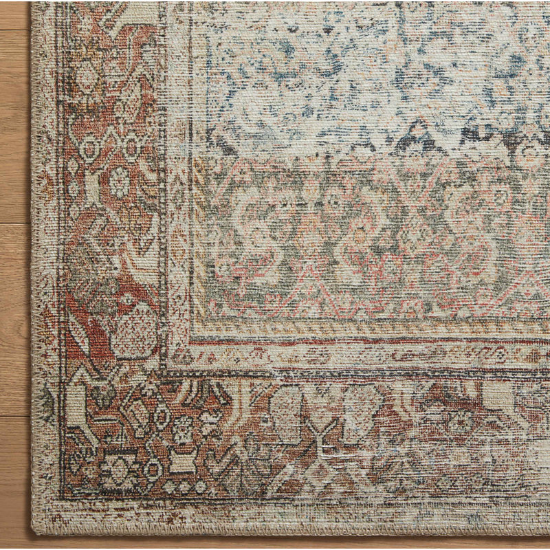 Amber Lewis x Loloi Georgie Multi / Spice Area Rug, Square 18" x 18"